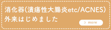 消化器（潰瘍性大腸炎etc/ACNES)外来はじめました
